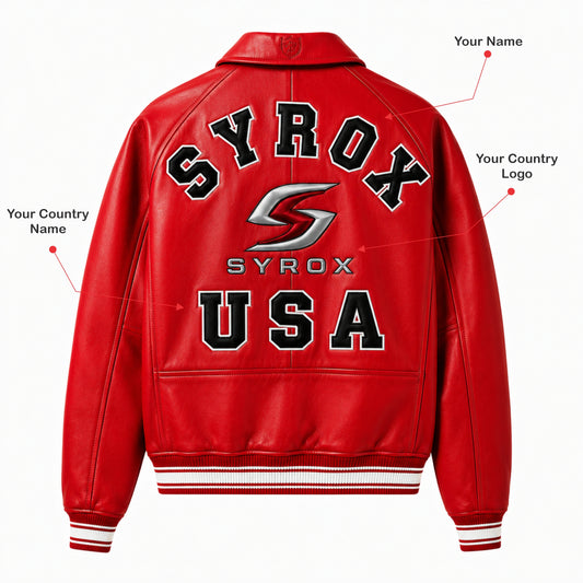 Custom Leather Jacket Personalized Name & Country Logo Jacket, Custom Team Jacket, Personalized Varsity Style Jacket, Unique Gift for Men Women