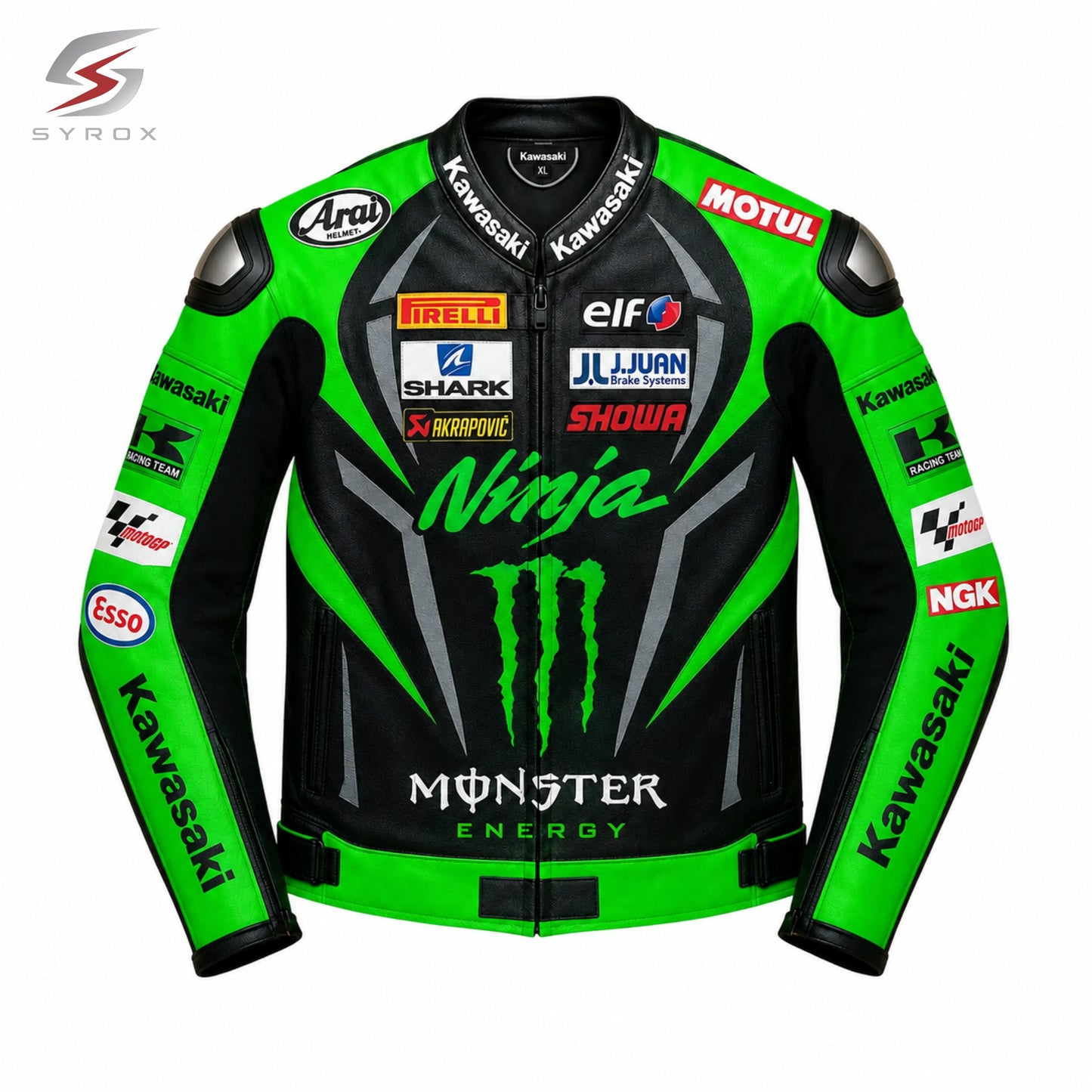 Custom Kawasaki Ninja Racing Leather Jacket – Premium Motorcycle Biker Jacket for Men & Women
