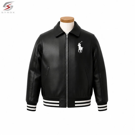 Custom Varsity Bomber Jacket – Personalized Logo, Name & Design Faux Leather Jacket