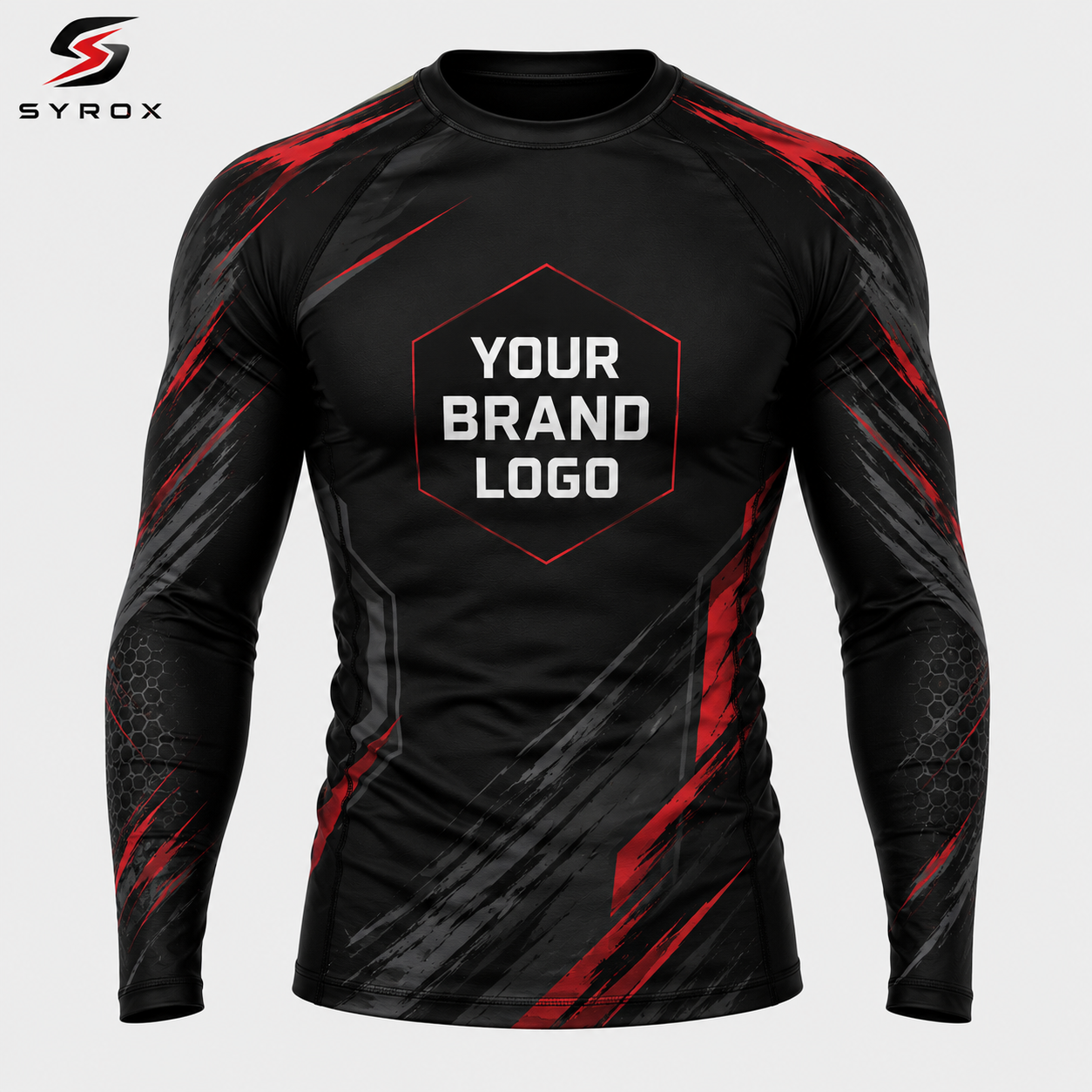 SYROX Premium BJJ Rash Guard - Custom MMA Compression