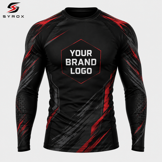 SYROX Premium BJJ Rash Guard - Custom MMA Compression