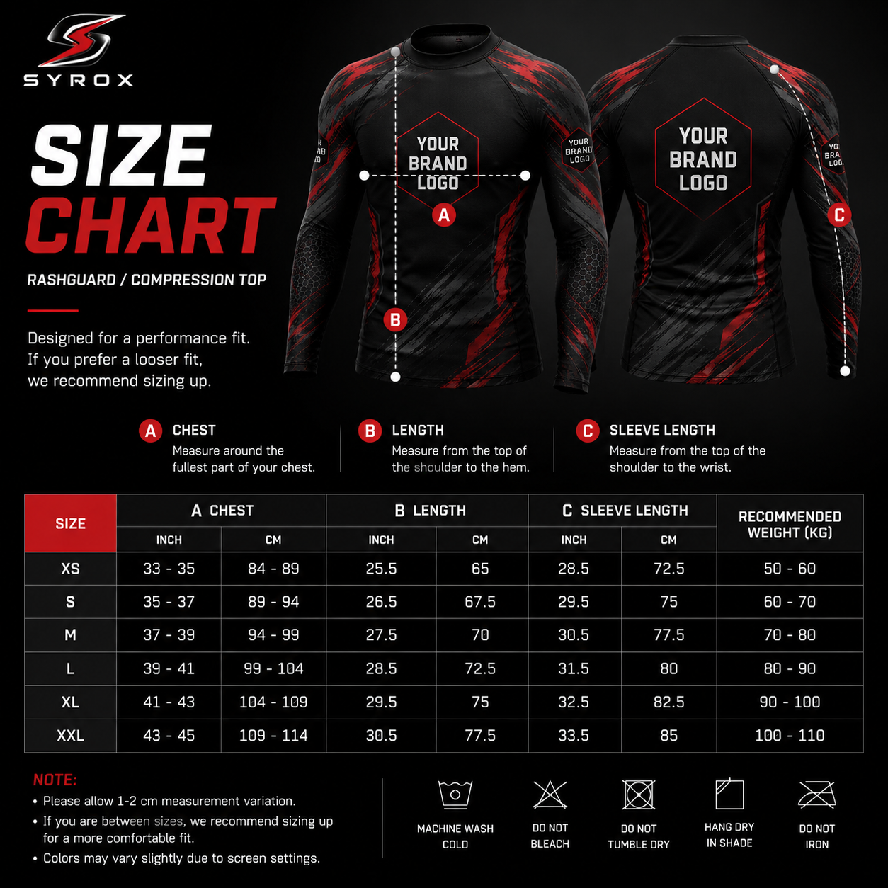 SYROX Premium BJJ Rash Guard - Custom MMA Compression