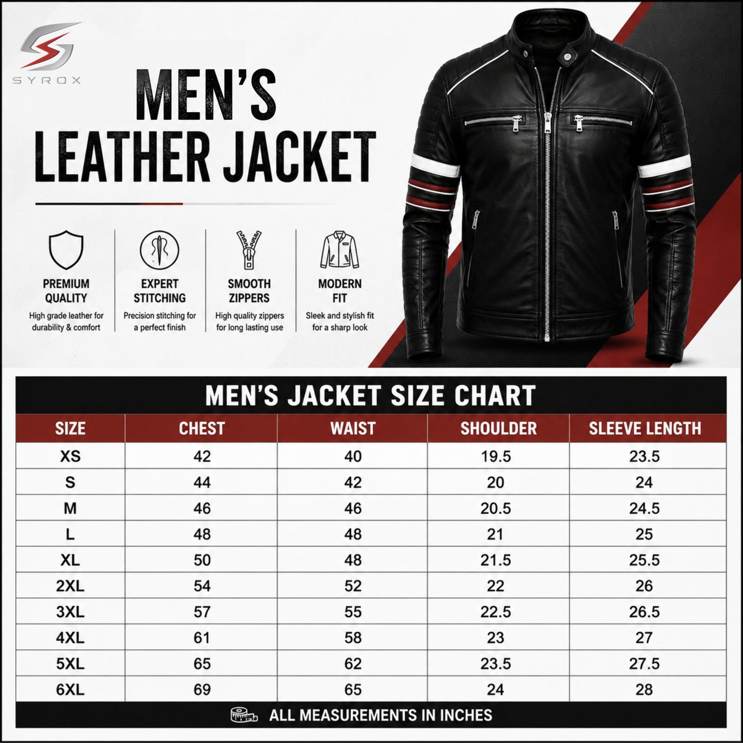 Men's Black Genuine Leather Cafe Racer Biker Jacket with Racing Stripes