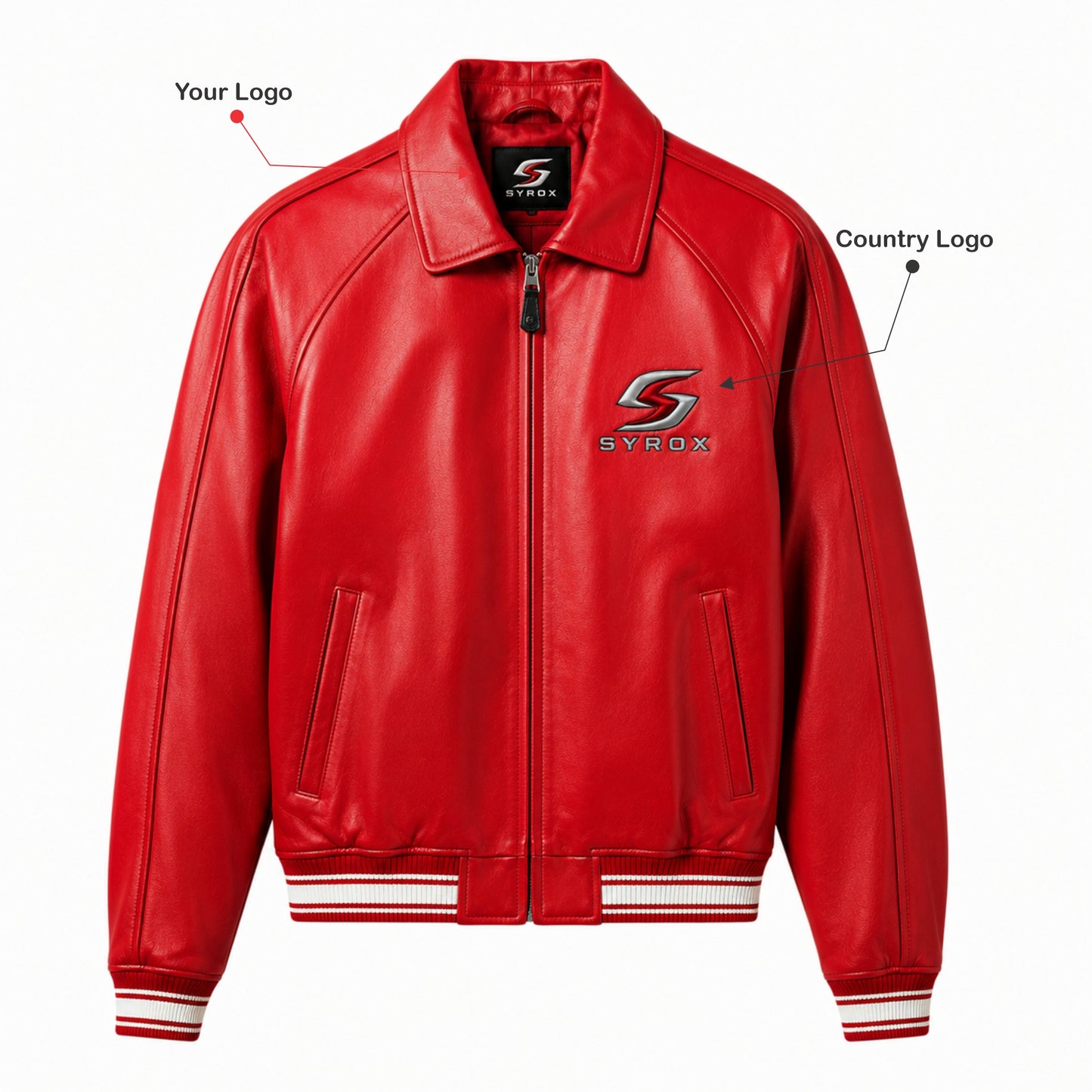 Custom Leather Jacket Personalized Name & Country Logo Jacket, Custom Team Jacket, Personalized Varsity Style Jacket, Unique Gift for Men Women