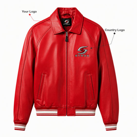 Custom Leather Jacket Personalized Name & Country Logo Jacket, Custom Team Jacket, Personalized Varsity Style Jacket, Unique Gift for Men Women
