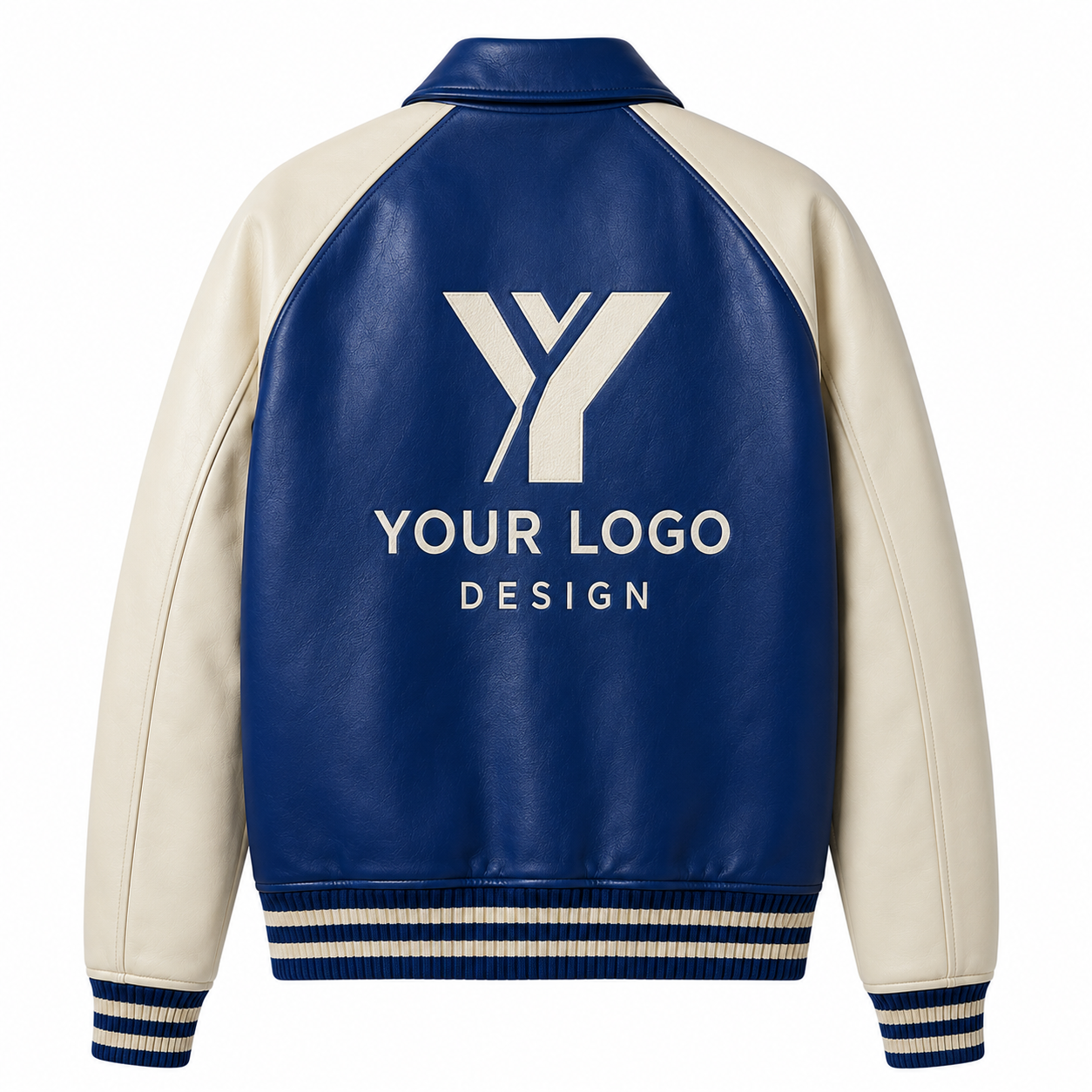 Custom PU Leather Varsity Jacket | Personalized Logo Bomber Jacket for Men