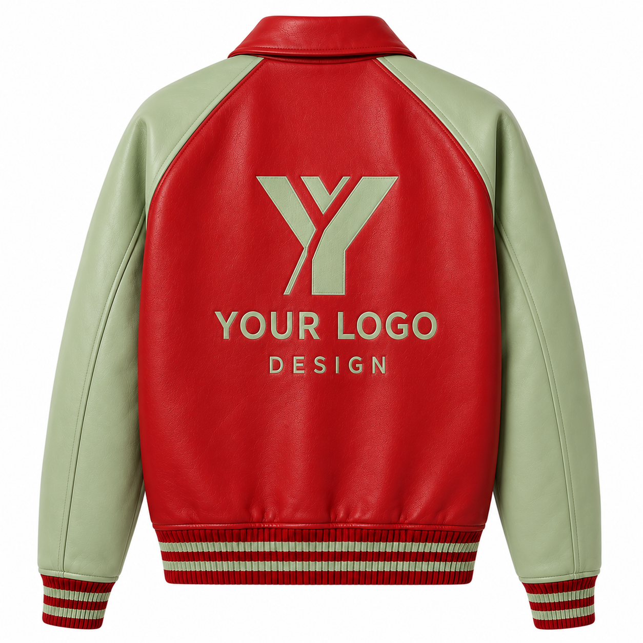 Custom PU Leather Varsity Jacket | Personalized Logo Bomber Jacket for Men