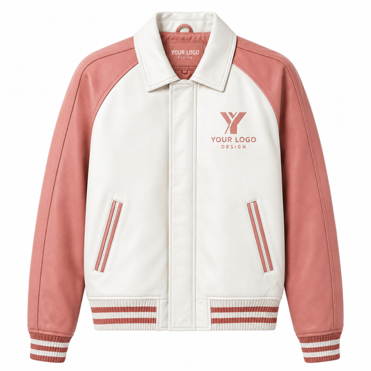Custom PU Leather Varsity Jacket | Personalized Logo Bomber Jacket for Men