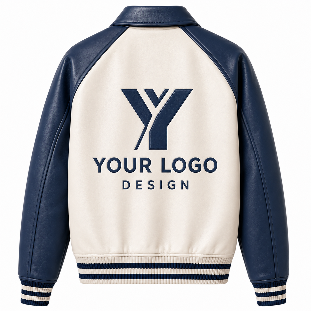 Custom PU Leather Varsity Jacket | Personalized Logo Bomber Jacket for Men