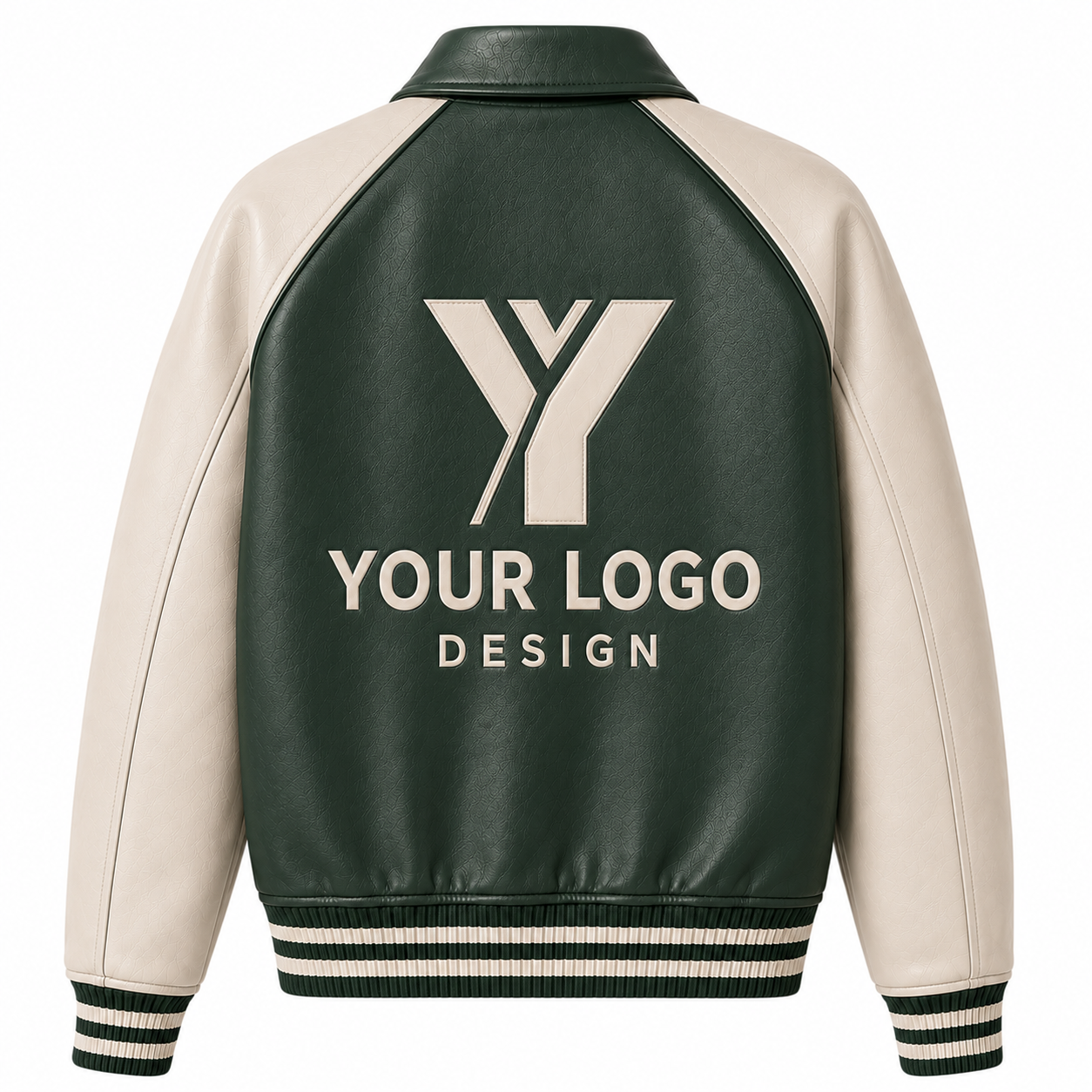 Custom PU Leather Varsity Jacket | Personalized Logo Bomber Jacket for Men