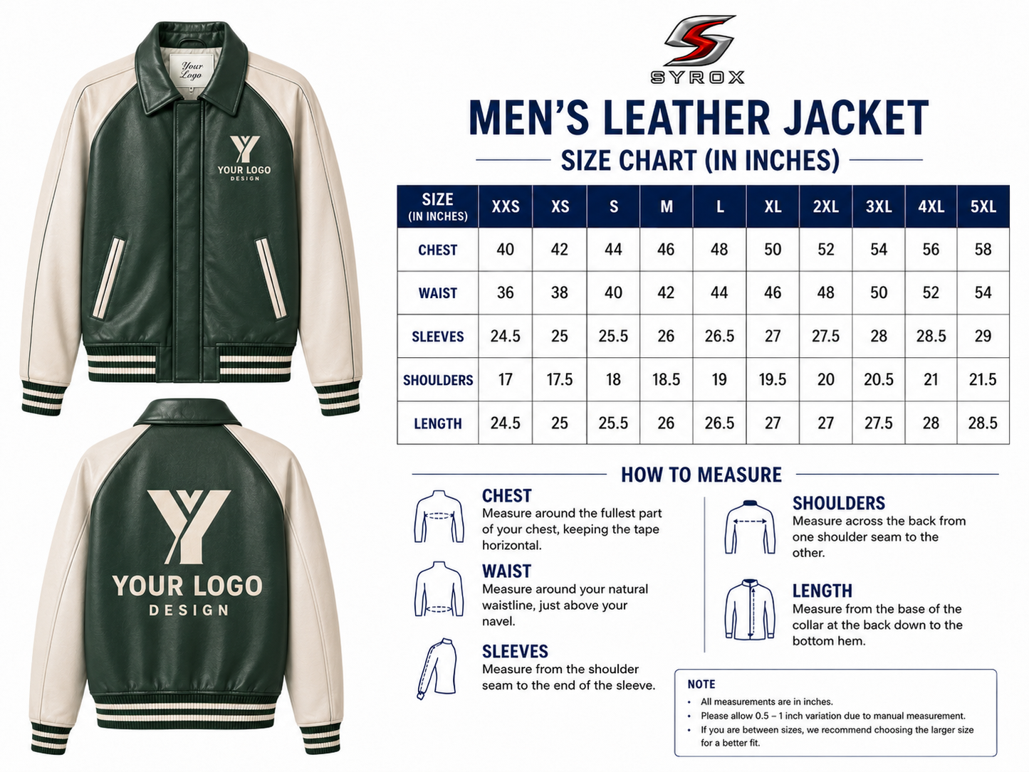 Custom PU Leather Varsity Jacket | Personalized Logo Bomber Jacket for Men